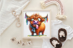 Funny Christmas Highland Cow Clipart Bundle - CraftNest - Digital Crafting and Art