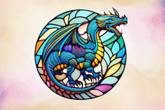 Stained Round Glass Dragon Clipart Bundle - CraftNest - Digital Crafting and Art