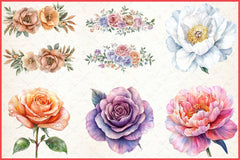 Roses Peonies Clipart Bundle - CraftNest - Digital Crafting and Art