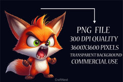 Angry Fox Clipart Bundle - CraftNest - Digital Crafting and Art
