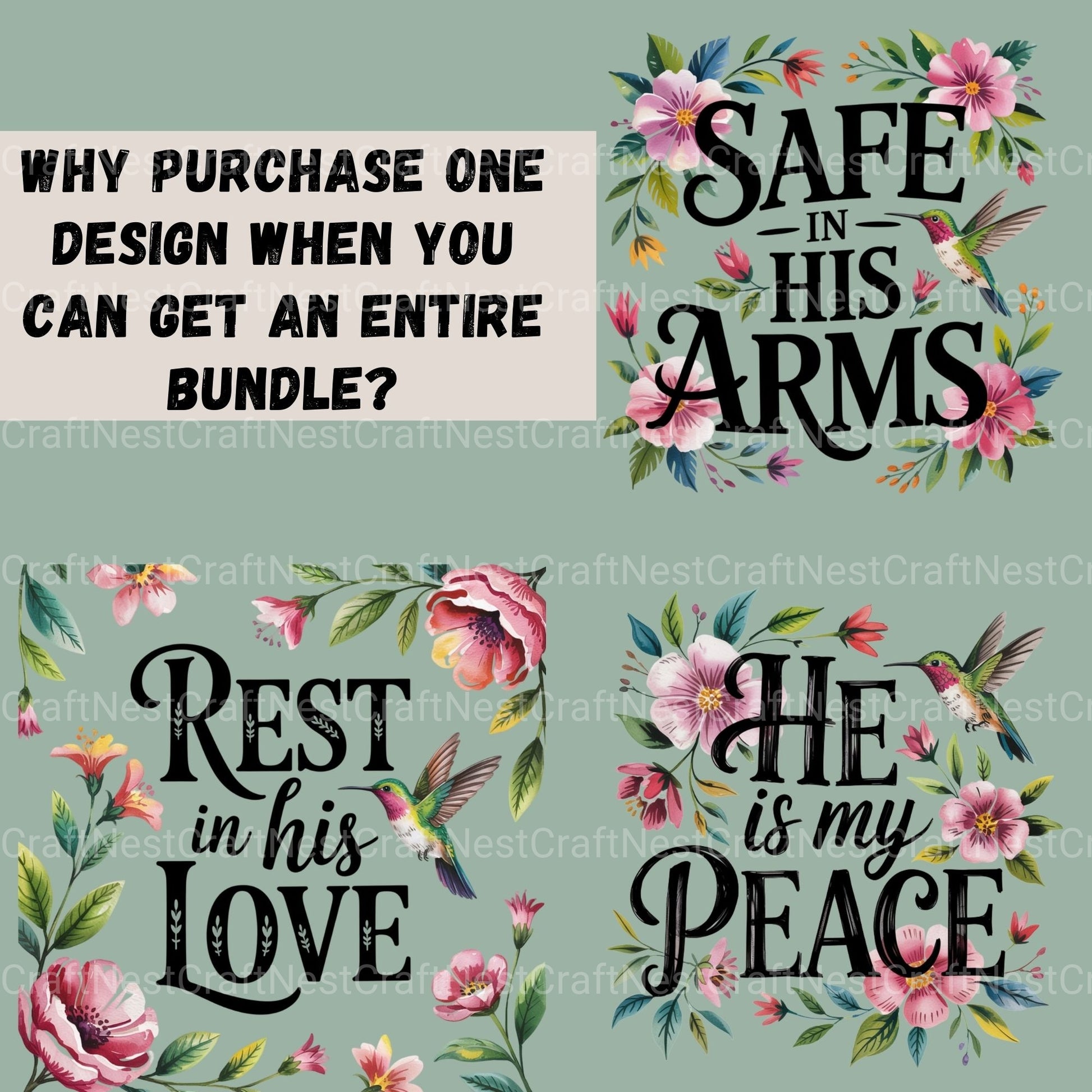 Bible Quotes Hummingbird Clipart Bundle - CraftNest - Digital Crafting and Art