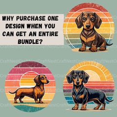 Dachshund Retro Sunset Clipart Bundle - CraftNest - Digital Crafting and Art