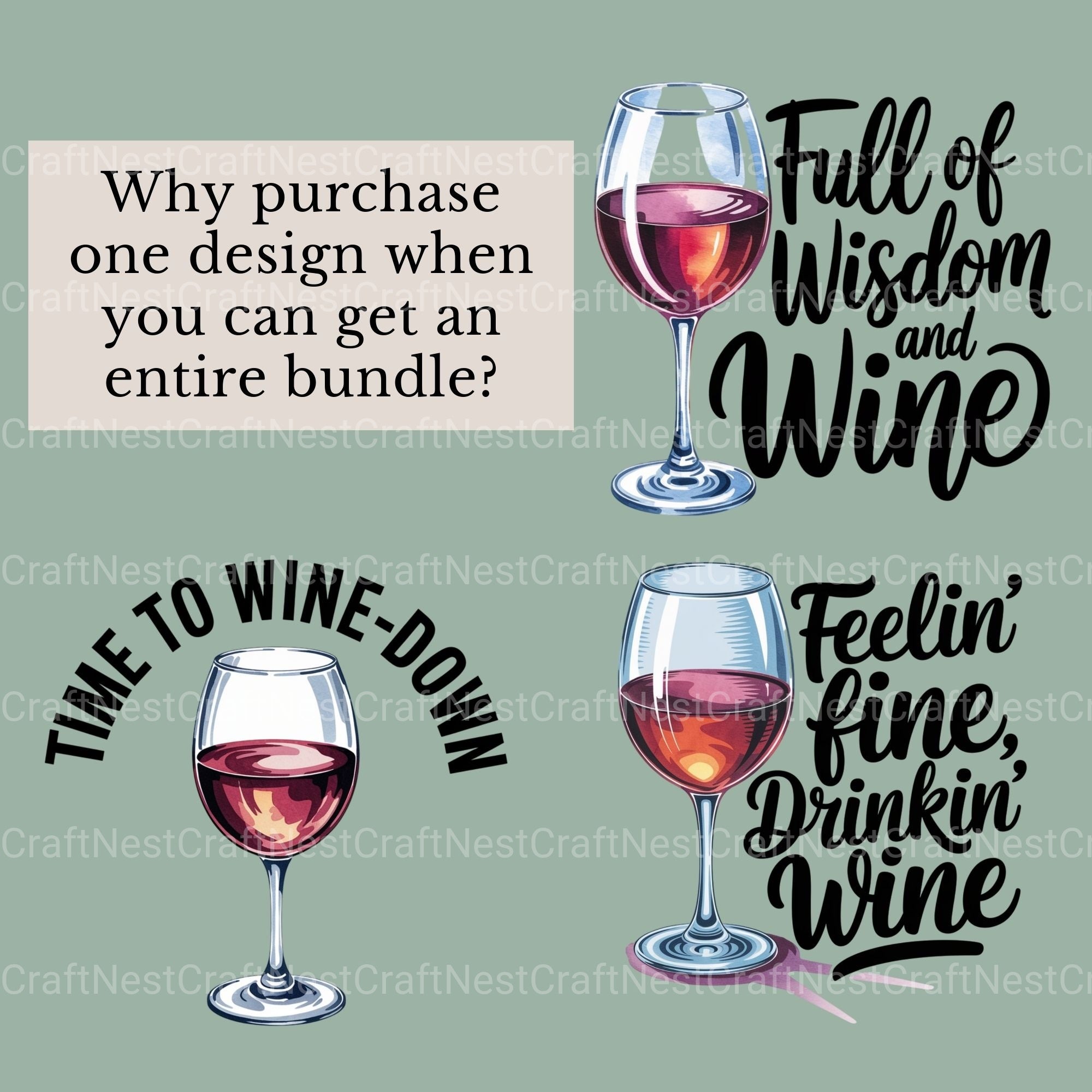 Wine Quotes Clipart Bundle - CraftNest - Digital Crafting and Art