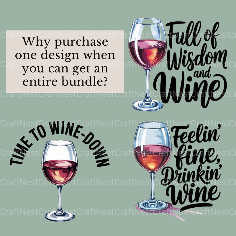Wine Quotes Clipart Bundle - CraftNest - Digital Crafting and Art