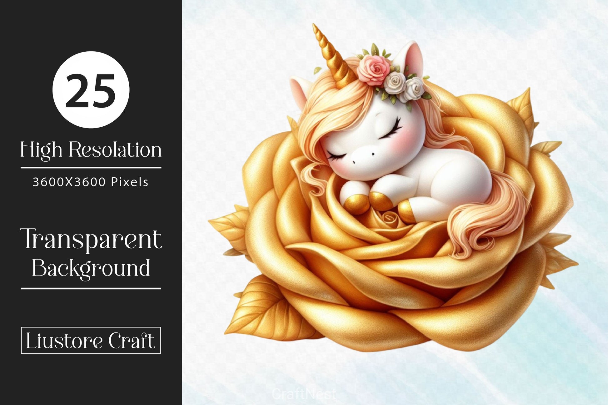 Baby Unicorn In Flowers Clipart Bundle 6 - CraftNest - Digital Crafting and Art