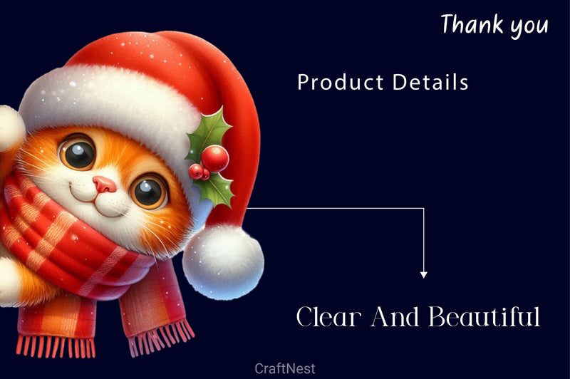 Christmas Peeking Cat Clipart Bundle - CraftNest - Digital Crafting and Art