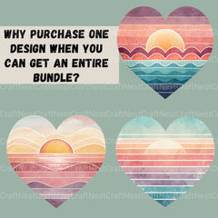 Retro Sunset Hearts Clipart Bundle - CraftNest - Digital Crafting and Art