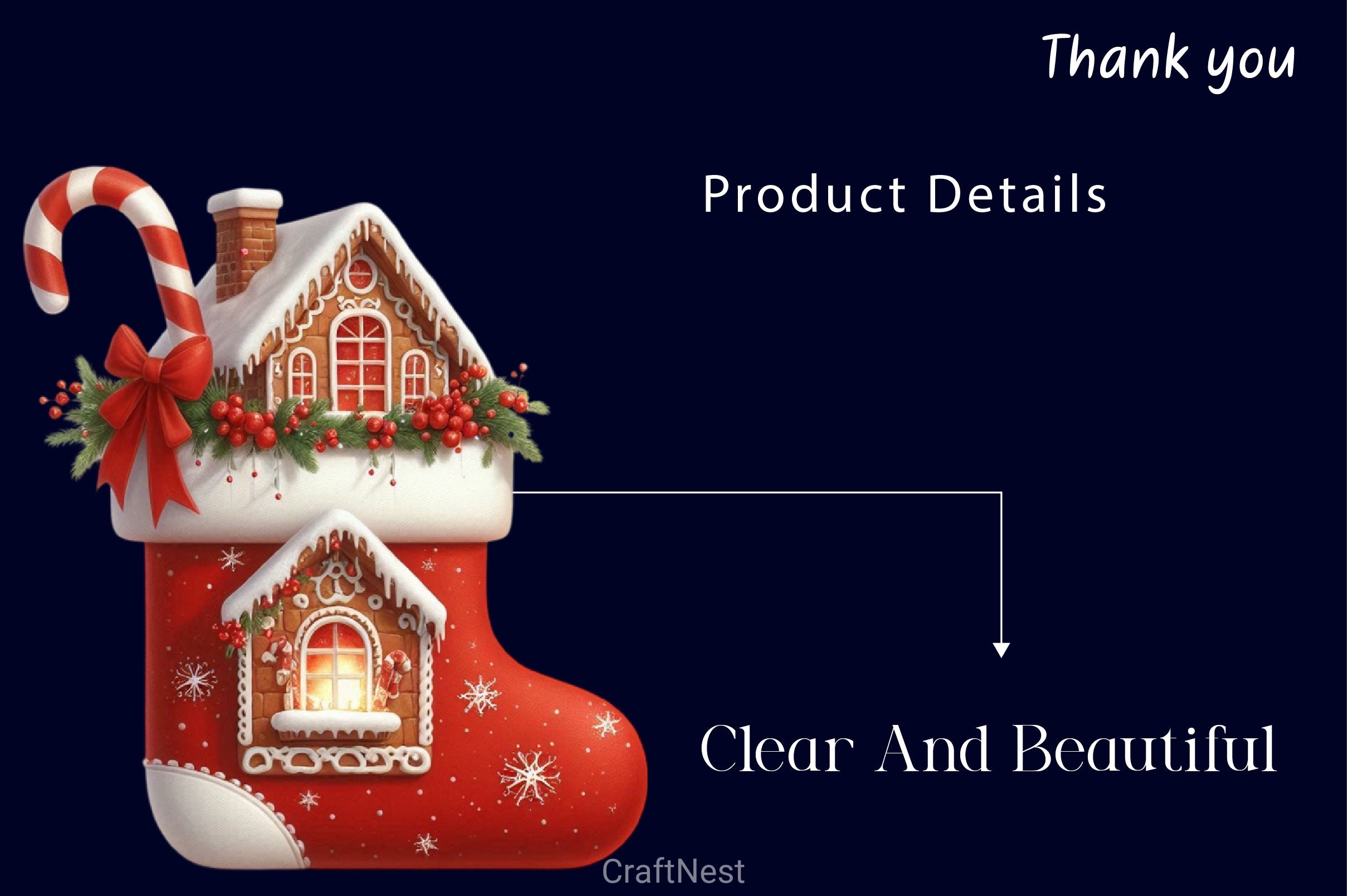 Christmas Stocking With House Clipart Bundle - CraftNest - Digital Crafting and Art