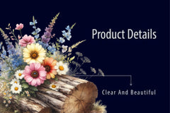 Wildflowers On Log Clipart Bundle - CraftNest - Digital Crafting and Art