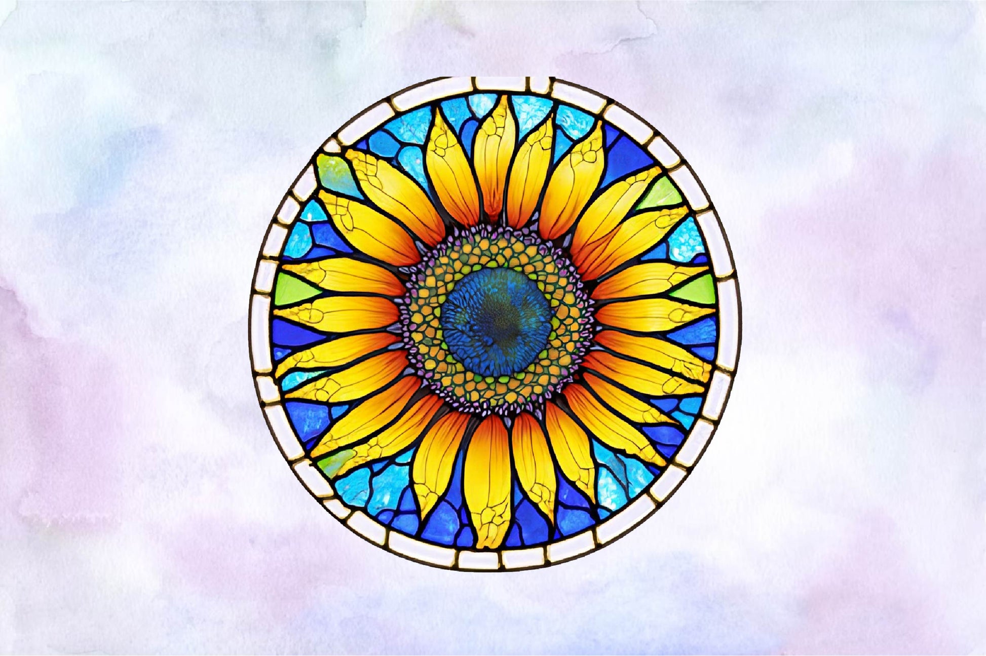Sunflower Stained Glass Clipart Bundle 1 - CraftNest - Digital Crafting and Art