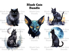 Black Cats Clipart - CraftNest