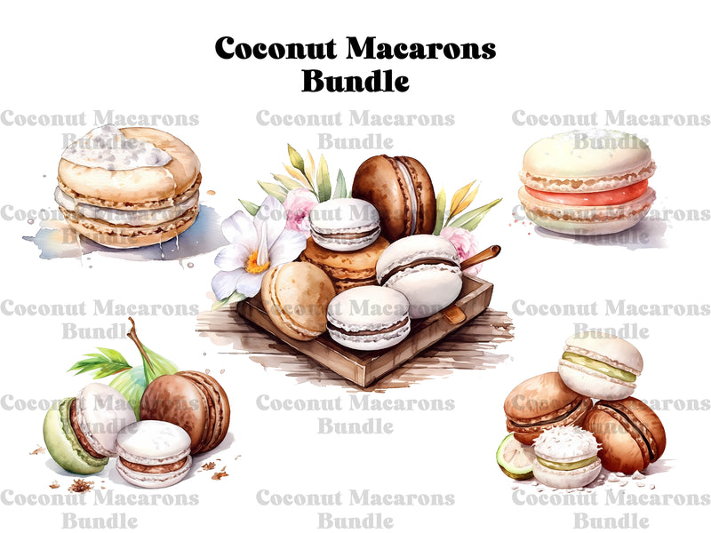 Coconut Macarons Clipart - CraftNest