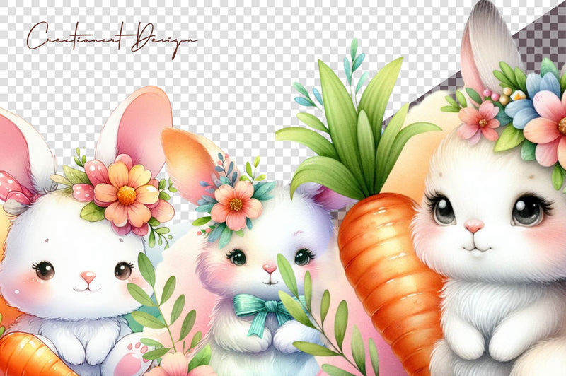Easter Bunny Clipart Bundle 6 - CraftNest - Digital Crafting and Art