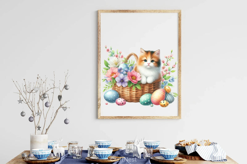 Easter Kitten Basket Clipart Bundle - CraftNest - Digital Crafting and Art