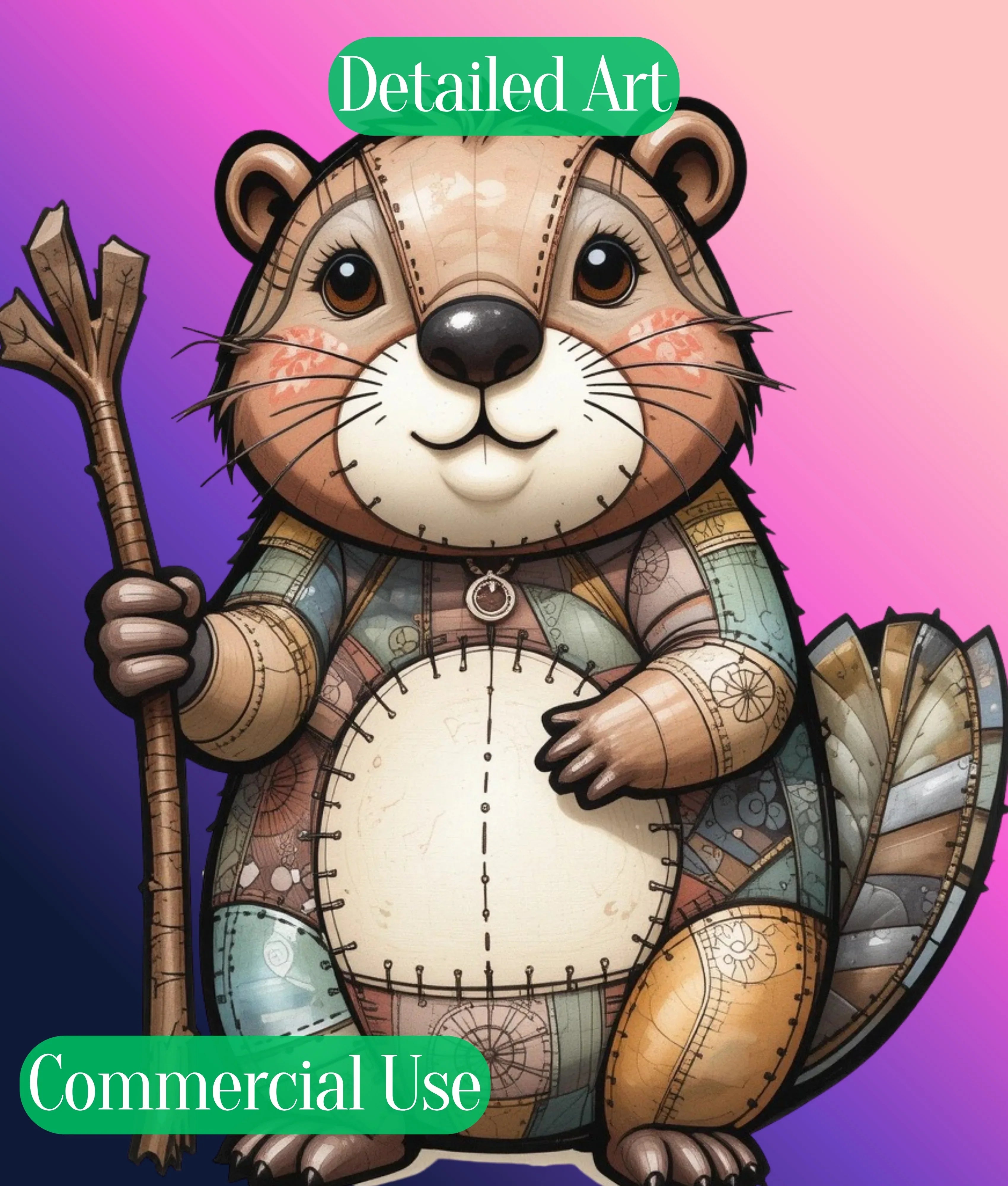 Patchwork Wild Animals Clipart Bundle - CraftNest - Digital Crafting and Art