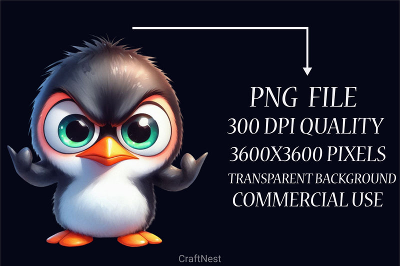 Angry Penguin Clipart Bundle - CraftNest - Digital Crafting and Art