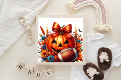 Halloween Football Pumpkin Clipart Bundle - CraftNest - Digital Crafting and Art