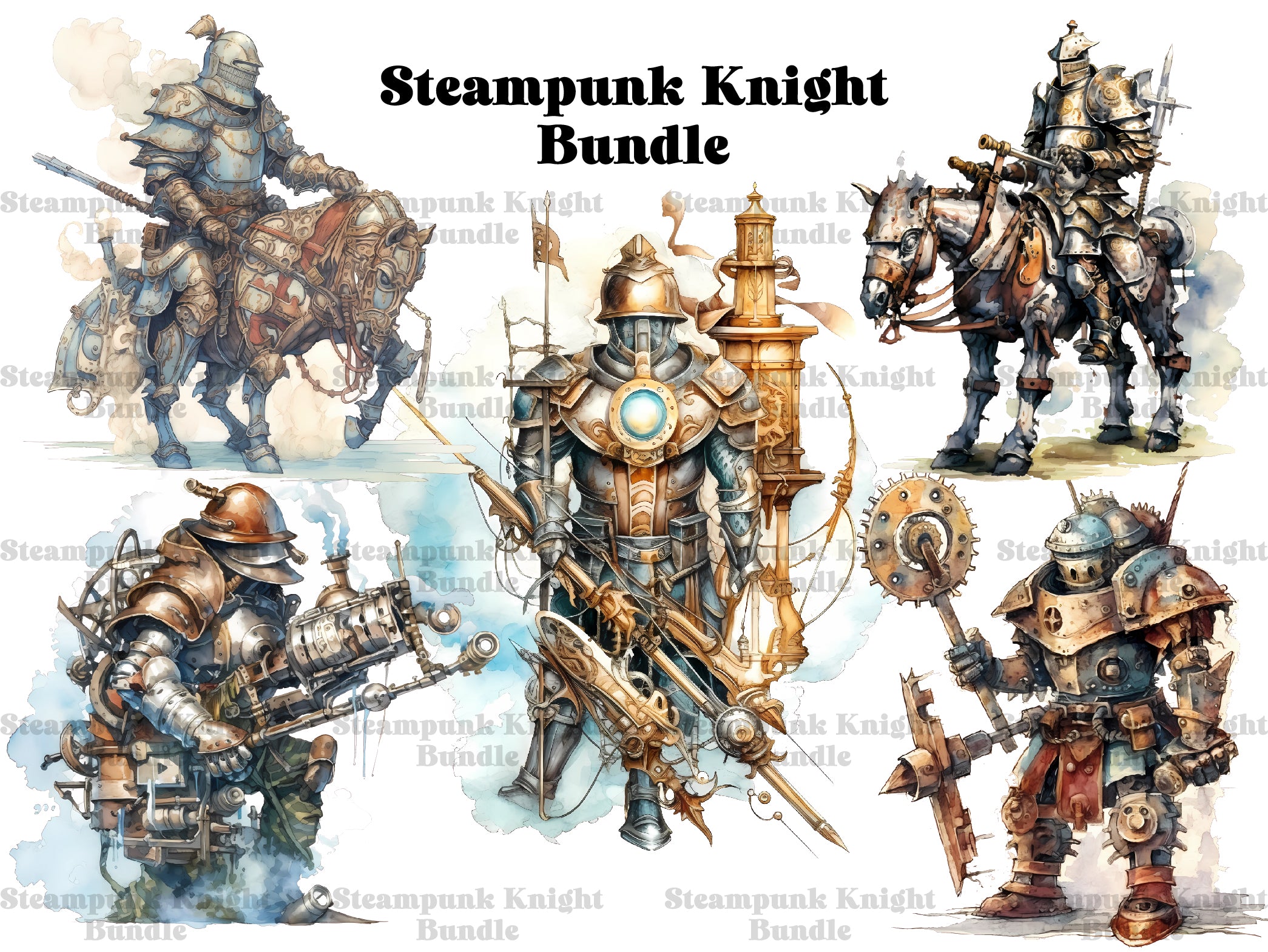 Steampunk Knights Clipart - CraftNest