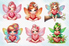 Mothers Day Cute Fairy Clipart Bundle - CraftNest - Digital Crafting and Art