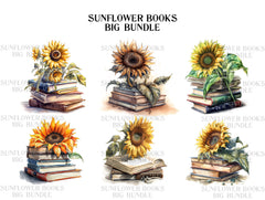 Sunflower Books Clipart - CraftNest