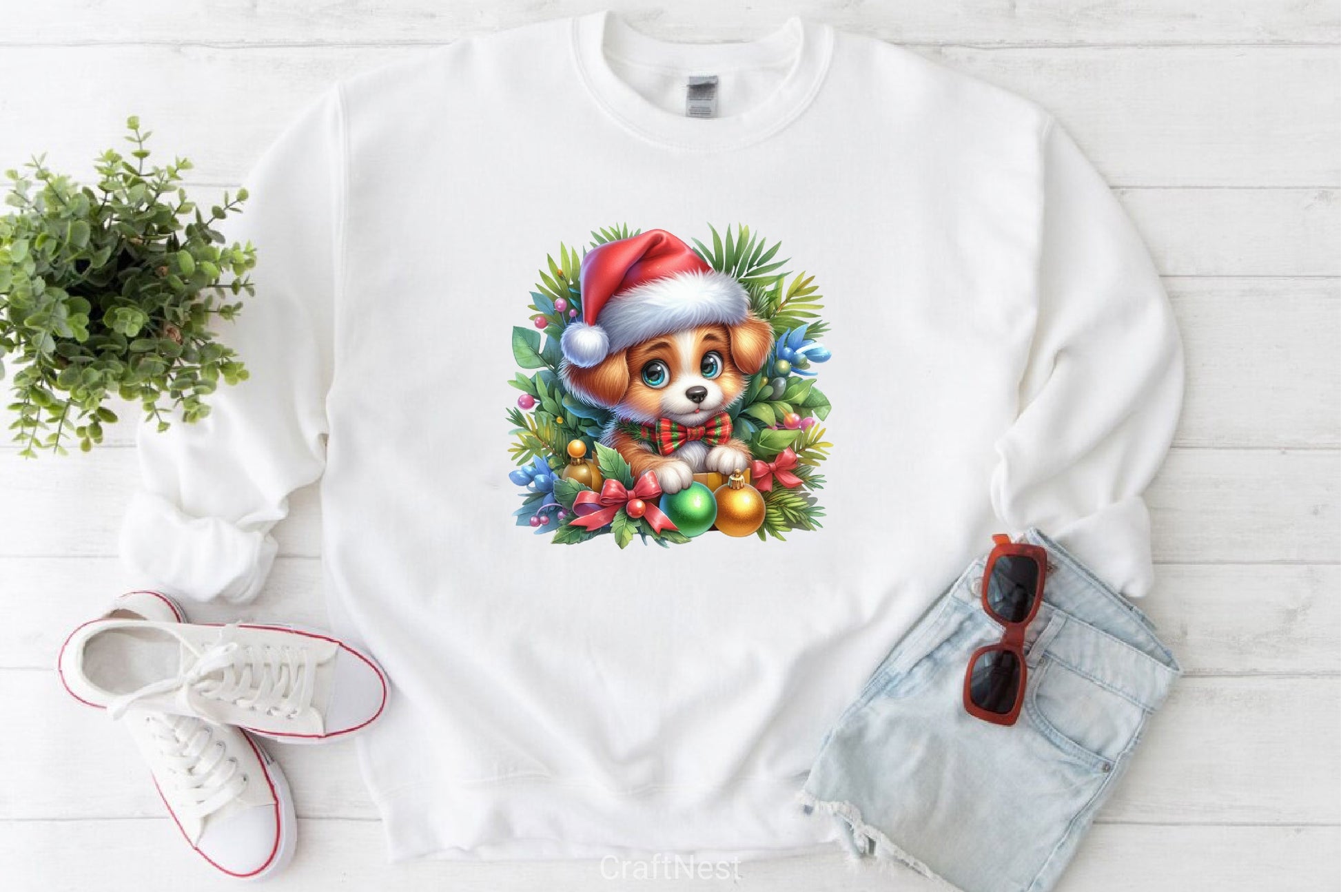 Christmas Peeking Dog Clipart Bundle - CraftNest - Digital Crafting and Art