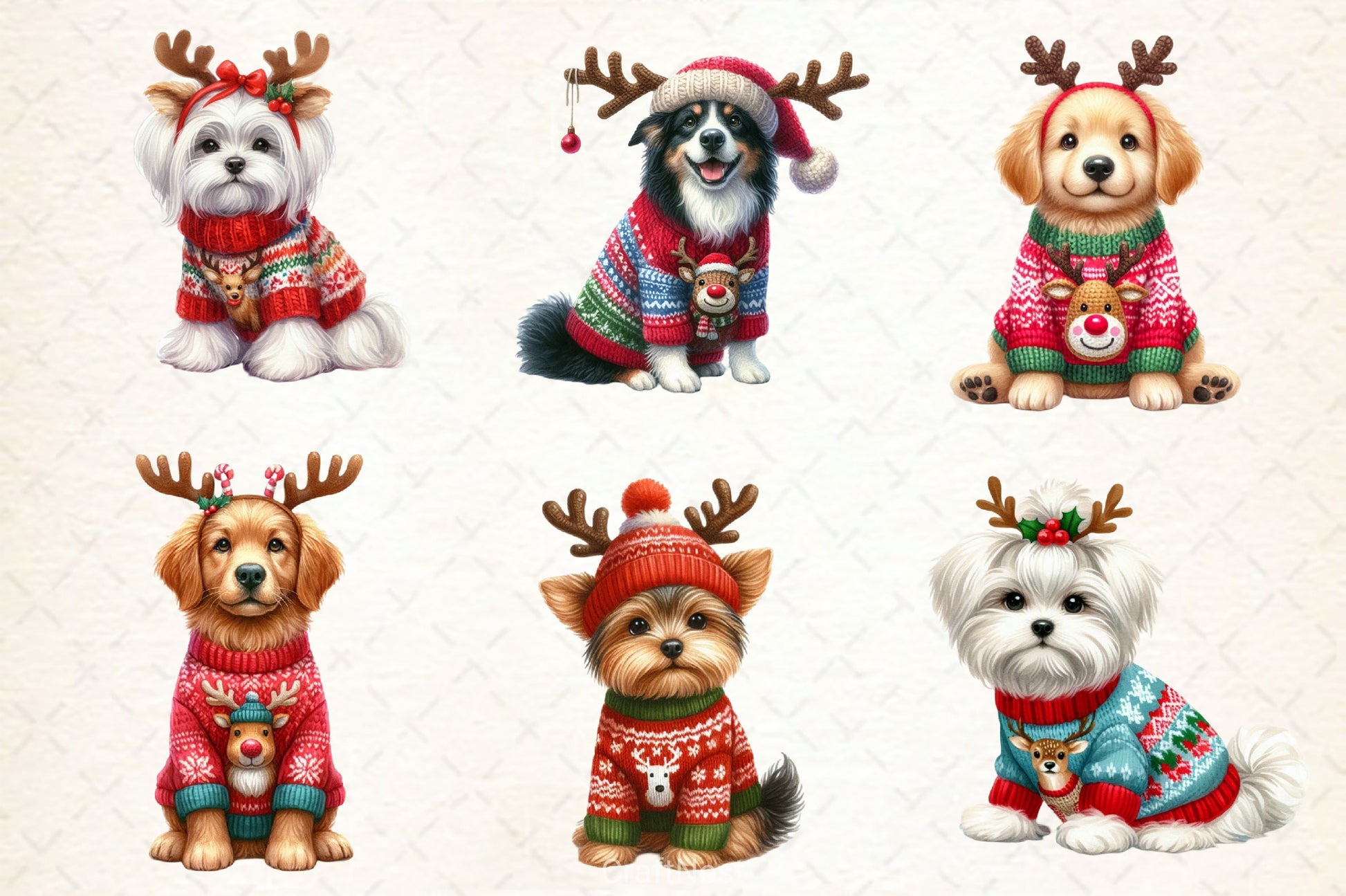 Christmas Dogs Clipart Bundle 3 - CraftNest - Digital Crafting and Art
