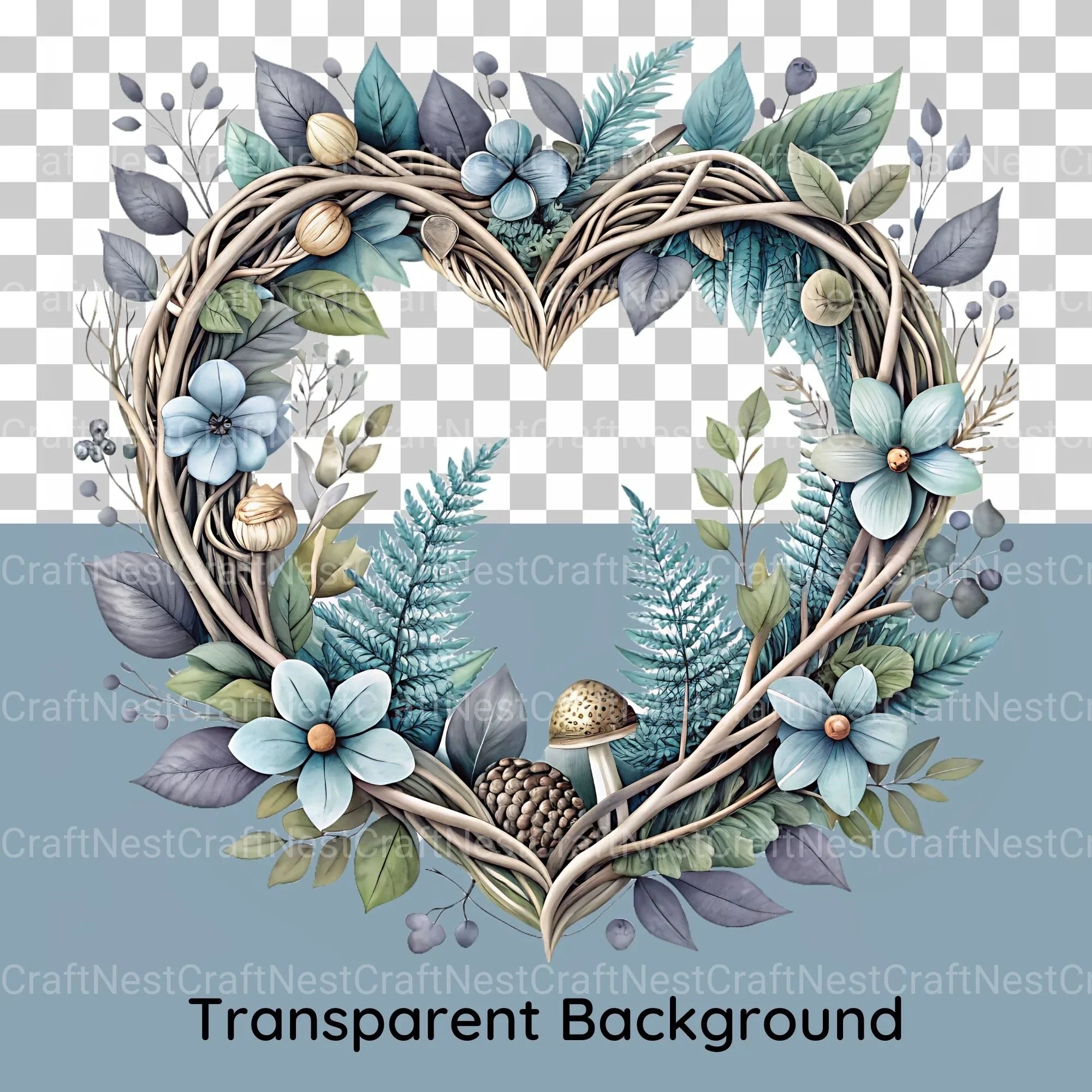Twig Hearts Clipart Bundle - CraftNest - Digital Crafting and Art