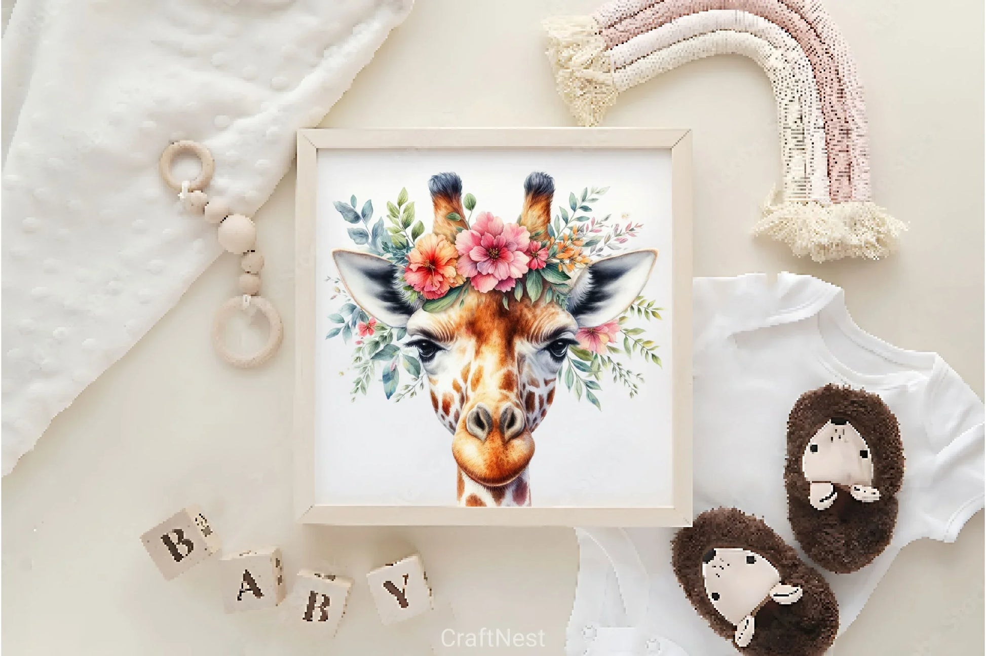 Floral Giraffe Clipart Bundle - CraftNest - Digital Crafting and Art