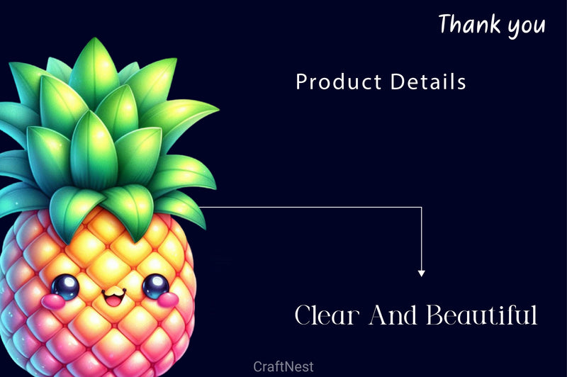 Summer Kawaii Pineapple Clipart Bundle 2 - CraftNest - Digital Crafting and Art