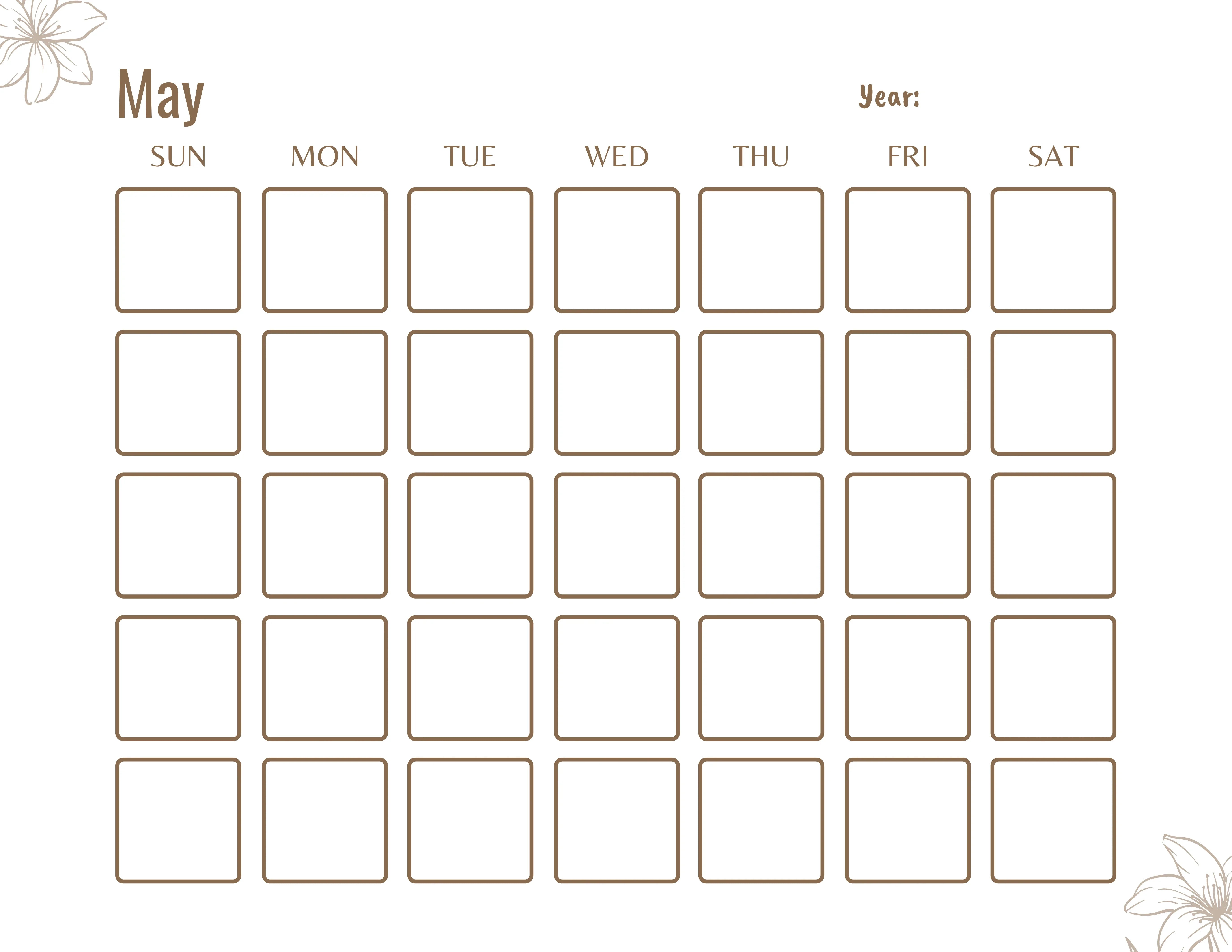 Blank Monthly Calendar KDP Planner - CraftNest - Digital Crafting and Art