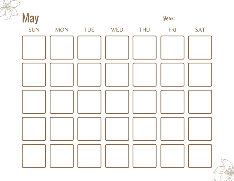 Blank Monthly Calendar KDP Planner - CraftNest - Digital Crafting and Art