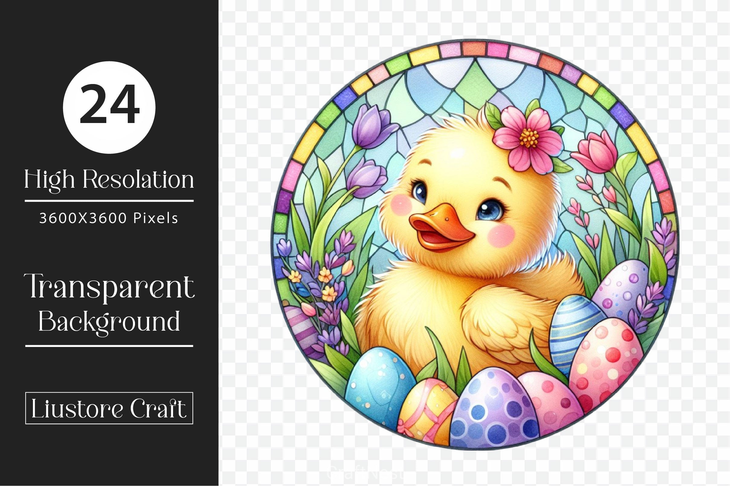 Stained Glass Easter Duck Clipart Bundle - CraftNest - Digital Crafting and Art