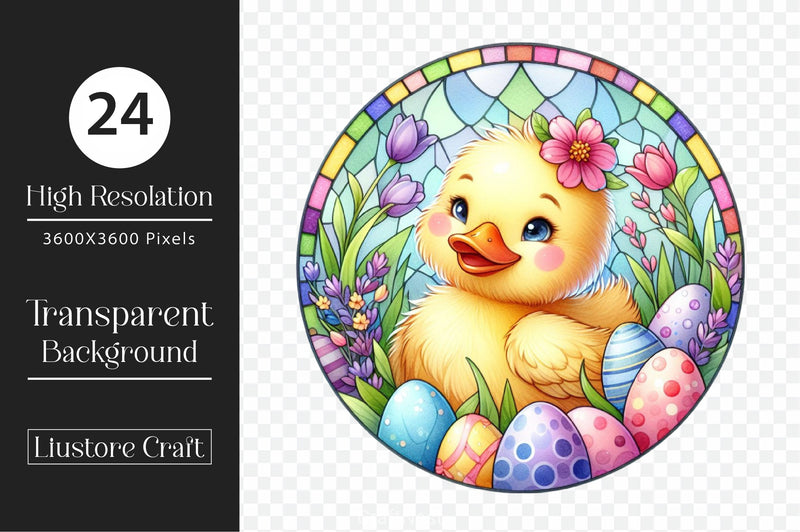 Stained Glass Easter Duck Clipart Bundle - CraftNest - Digital Crafting and Art