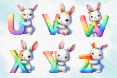 Easter Bunny Alphabet Clipart Bundle 2 - CraftNest - Digital Crafting and Art