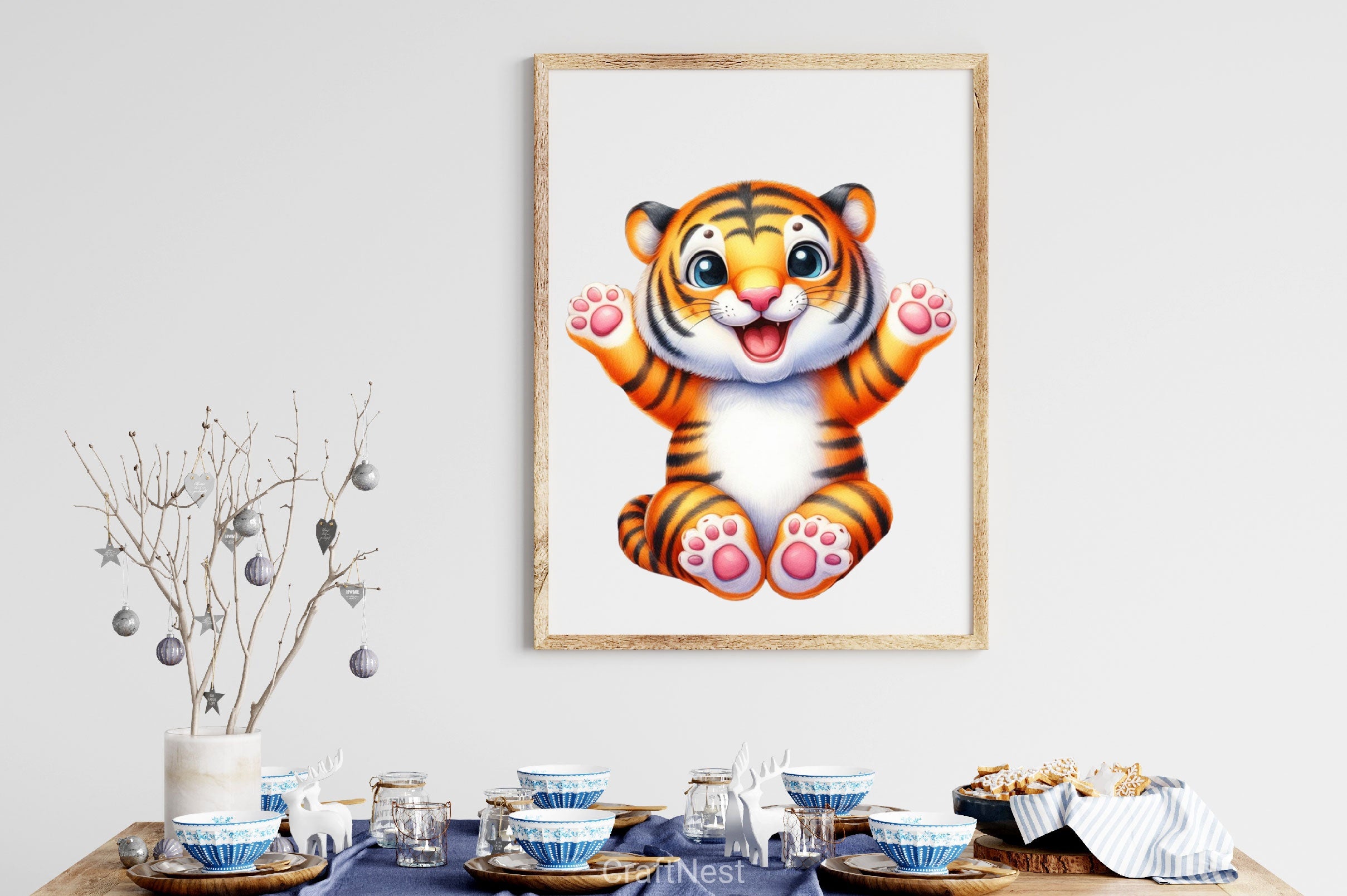 Happy Tiger Clipart Bundle - CraftNest - Digital Crafting and Art