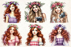 Spring Girl Clipart Bundle - CraftNest - Digital Crafting and Art