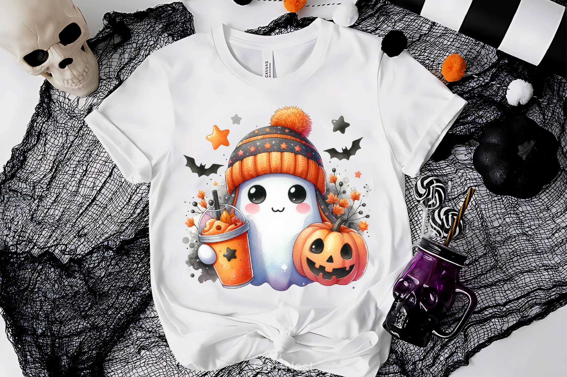 Cute Ghost Cute Halloween Clipart Bundle 14 - CraftNest - Digital Crafting and Art