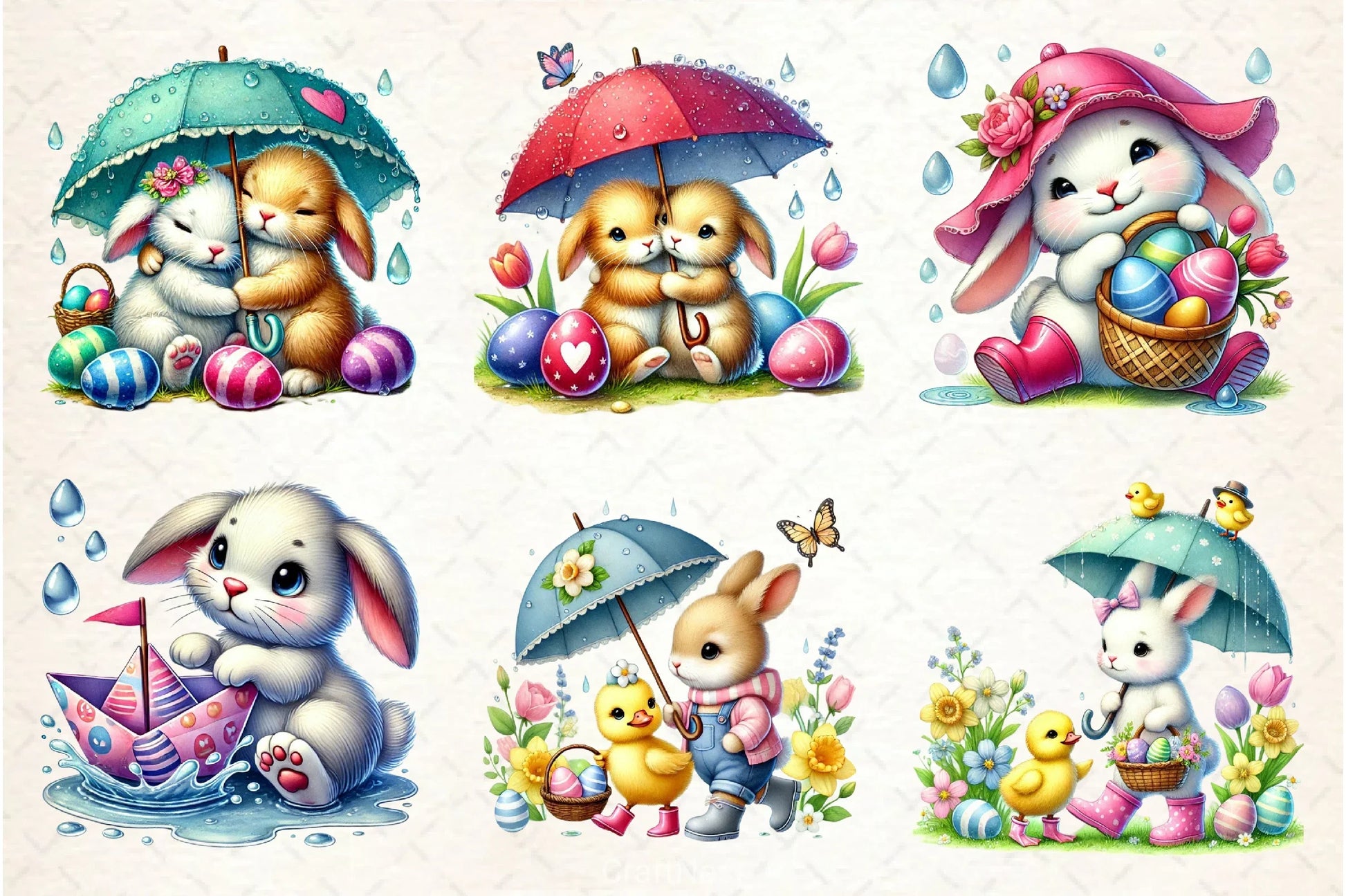 Rainy Easter Clipart Bundle - CraftNest - Digital Crafting and Art