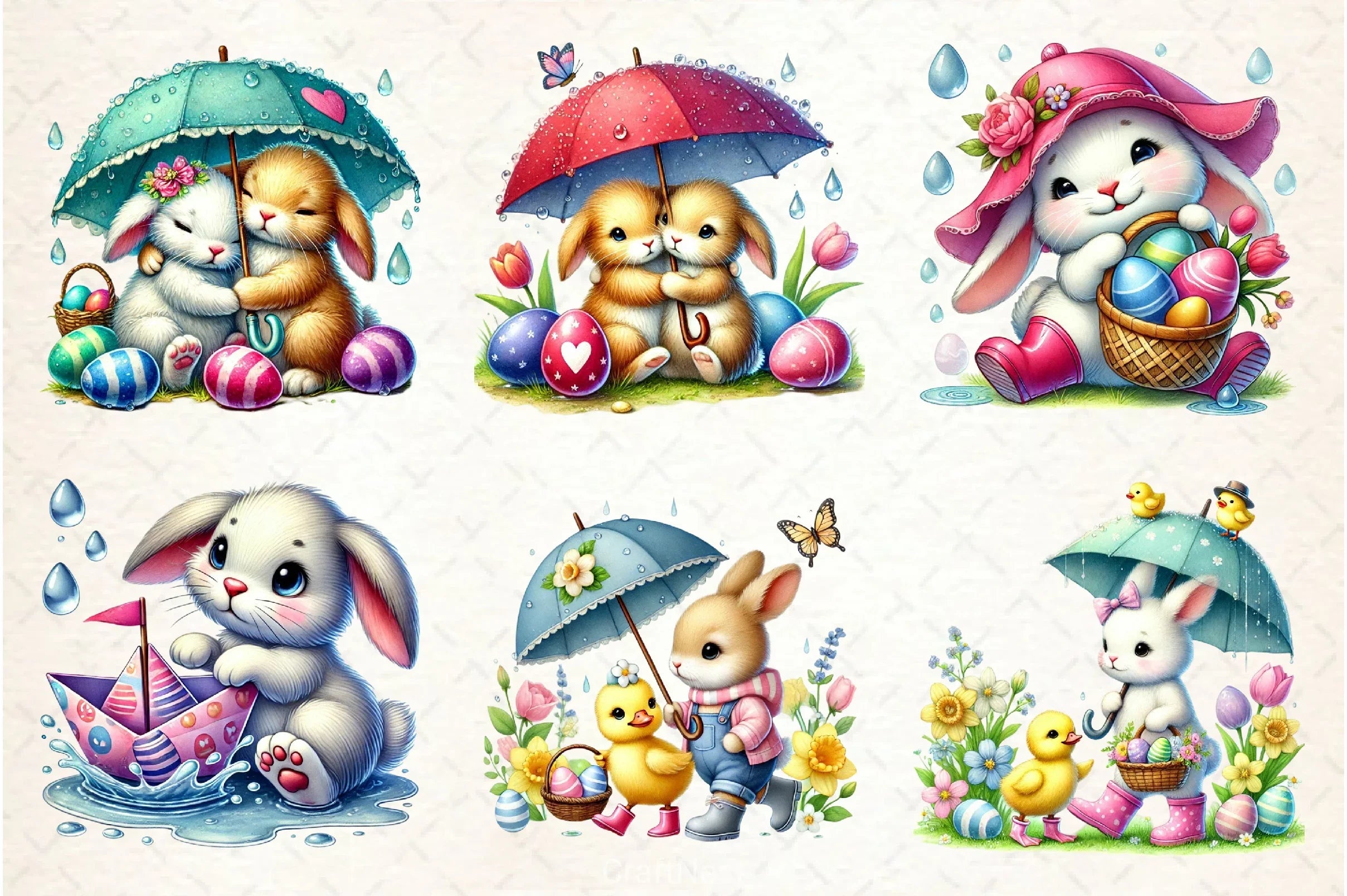 Rainy Easter Clipart Bundle - CraftNest - Digital Crafting and Art
