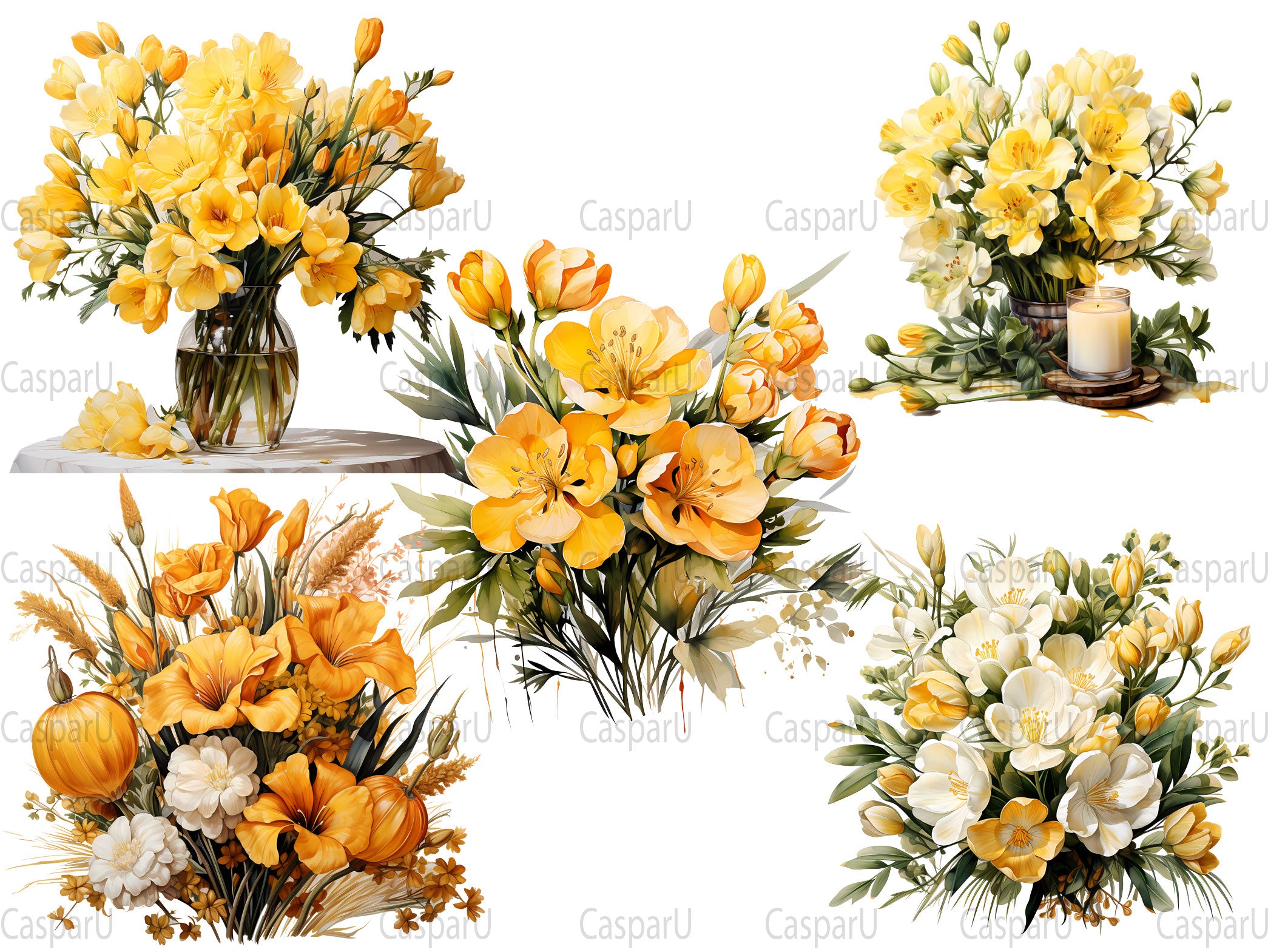 Fall Freesia Fusion Clipart - CraftNest