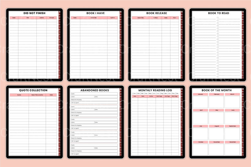 Reading Book Tracker Tool - CraftNest - Digital Crafting and Art