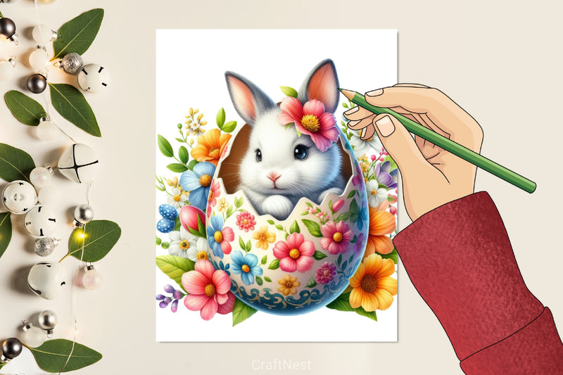 Cute Easter Bunny Clipart Bundle 48 - CraftNest - Digital Crafting and Art