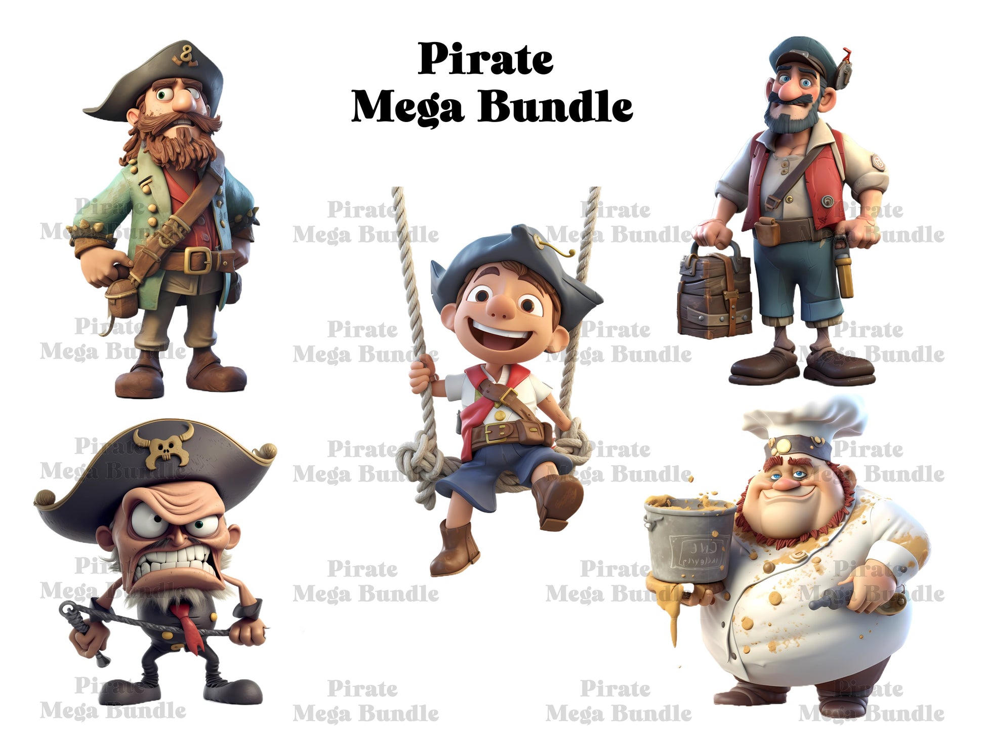 Cute Pirates Clipart - CraftNest