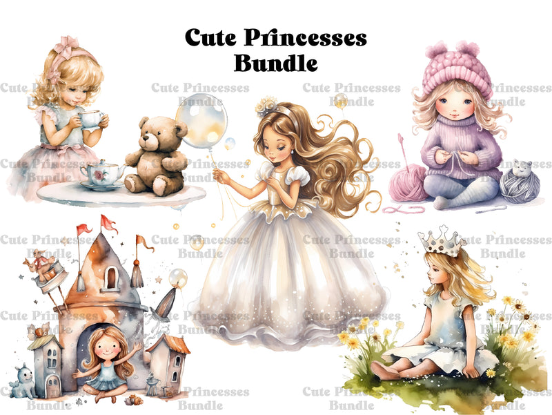 Cute Princesses Clipart - CraftNest