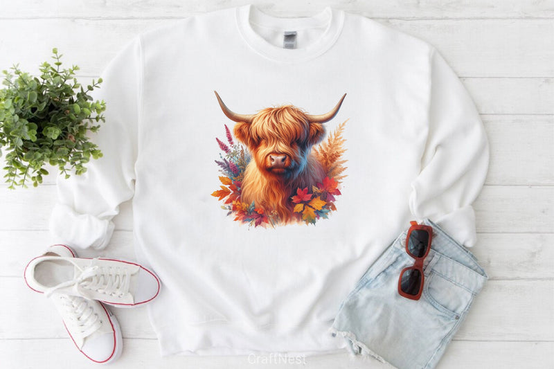 Autumn Highland Cows Clipart Bundle - CraftNest - Digital Crafting and Art