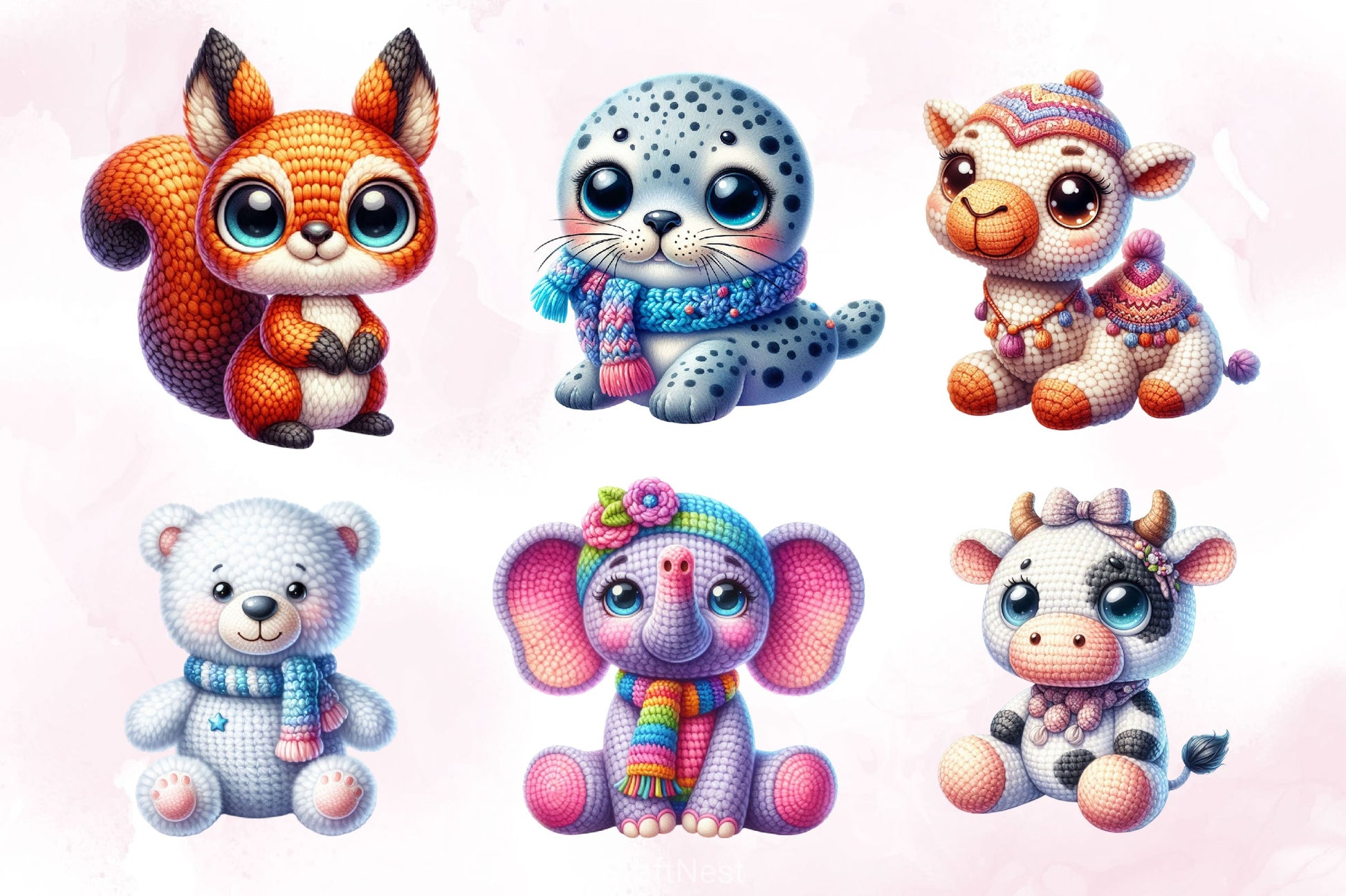 Crochet Animals Clipart Bundle - CraftNest - Digital Crafting and Art
