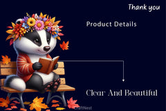 Cute Autumn Badger Clipart Bundle - CraftNest - Digital Crafting and Art