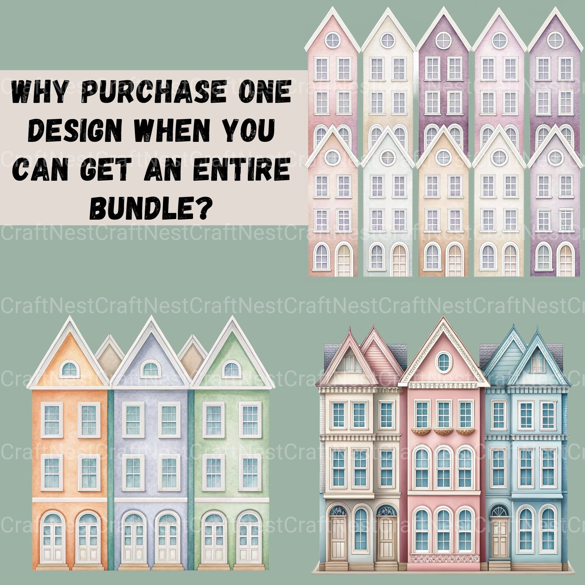 Row House Borders Clipart Bundle - CraftNest - Digital Crafting and Art