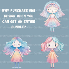 Whimsical Girls Clipart Bundle - CraftNest - Digital Crafting and Art