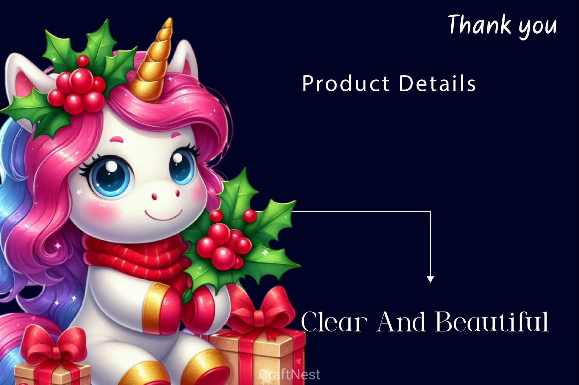 Christmas Unicorn Clipart Bundle 2 - CraftNest - Digital Crafting and Art